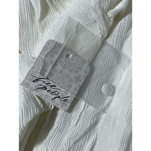 NEW! FREE PEOPLE Daia Pirate Airy Flounce Ruffle Peasant Peplum Top Blouse Small - Picture 11 of 15